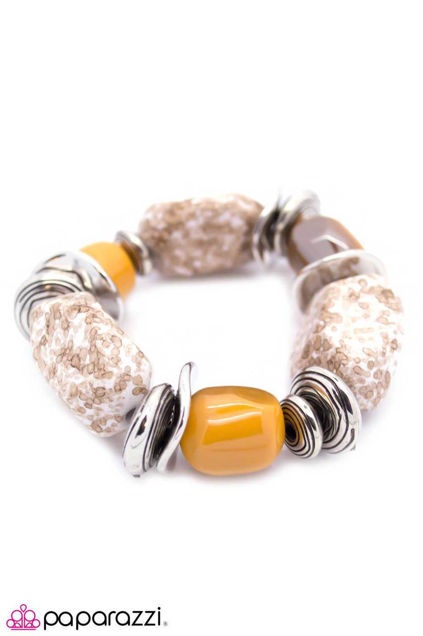 Paparazzi Blockbuster Bracelet - Glaze of Glory - Brown / Peach