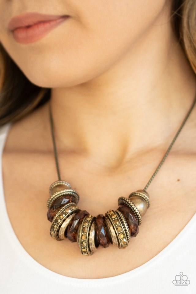Paparazzi Necklace ~ Metro Mantra - Brass