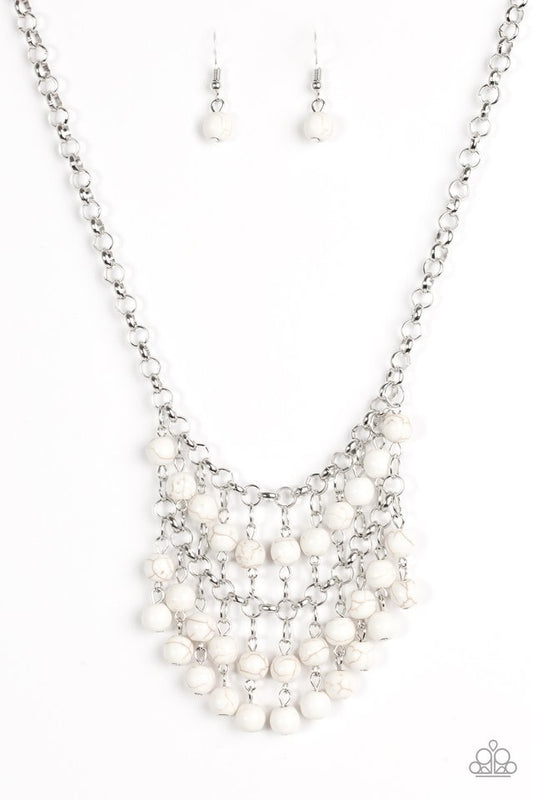 Paparazzi Necklace - Jurassic Park Party - White