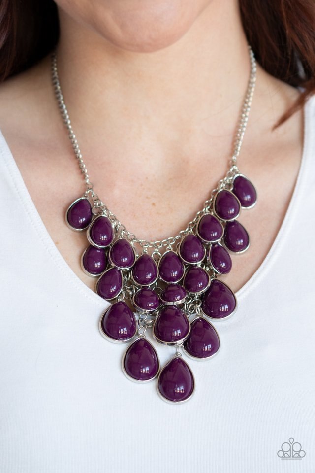 Paparazzi Necklace ~ Shop Til You TEARDROP - Purple