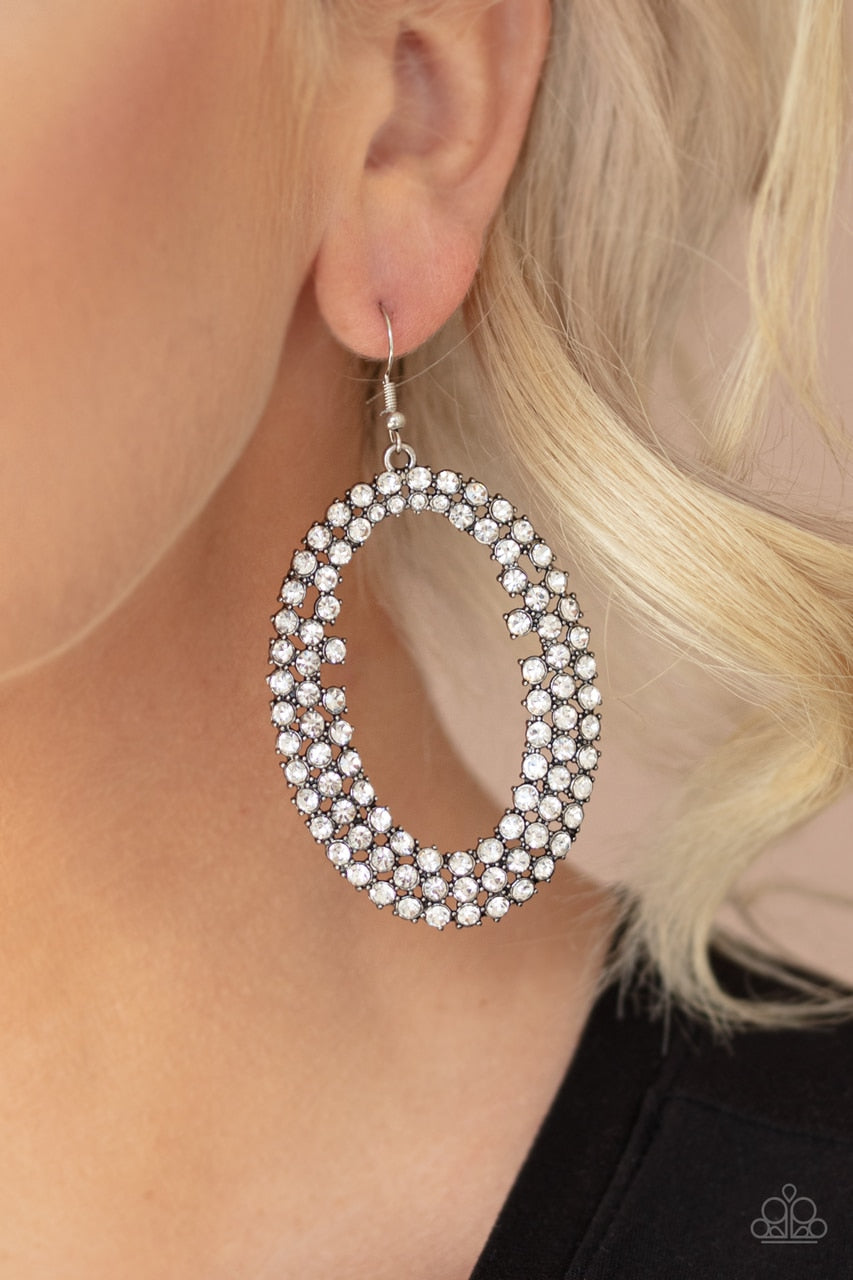 Paparazzi Earring ~ Radical Razzle - White