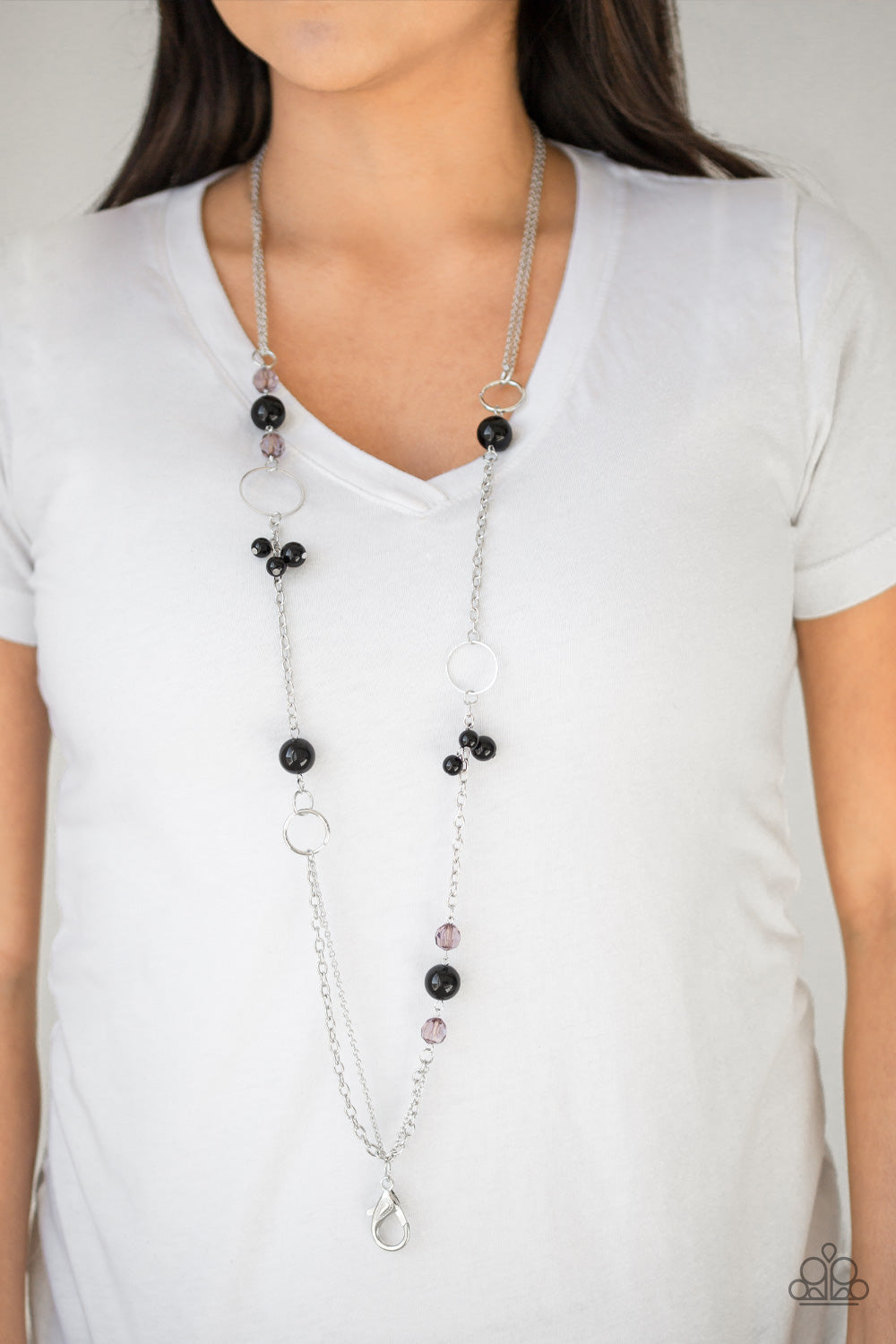 Paparazzi Necklace Lanyard ~ Pageant Princess - Black