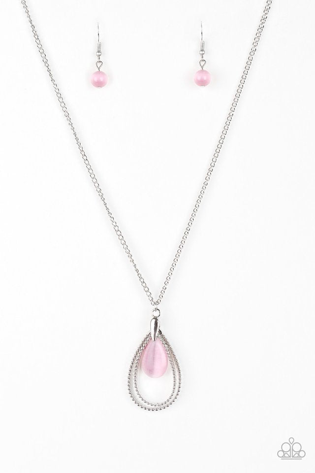 Paparazzi Necklace ~ Teardrop Tranquility - Pink
