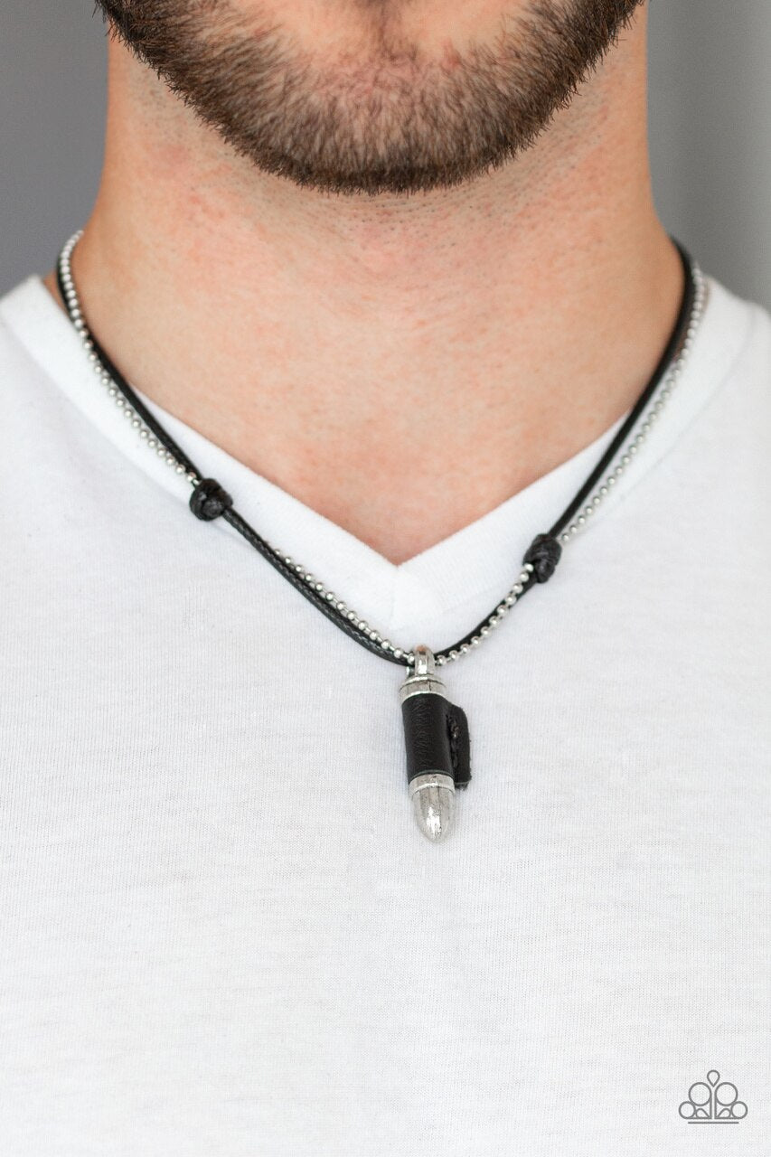 Men's Paparazzi Necklace ~ Magic Bullet - Black