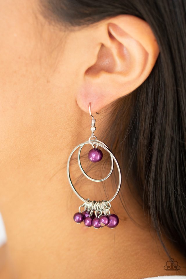 Paparazzi Earring ~ New York Attraction - Purple