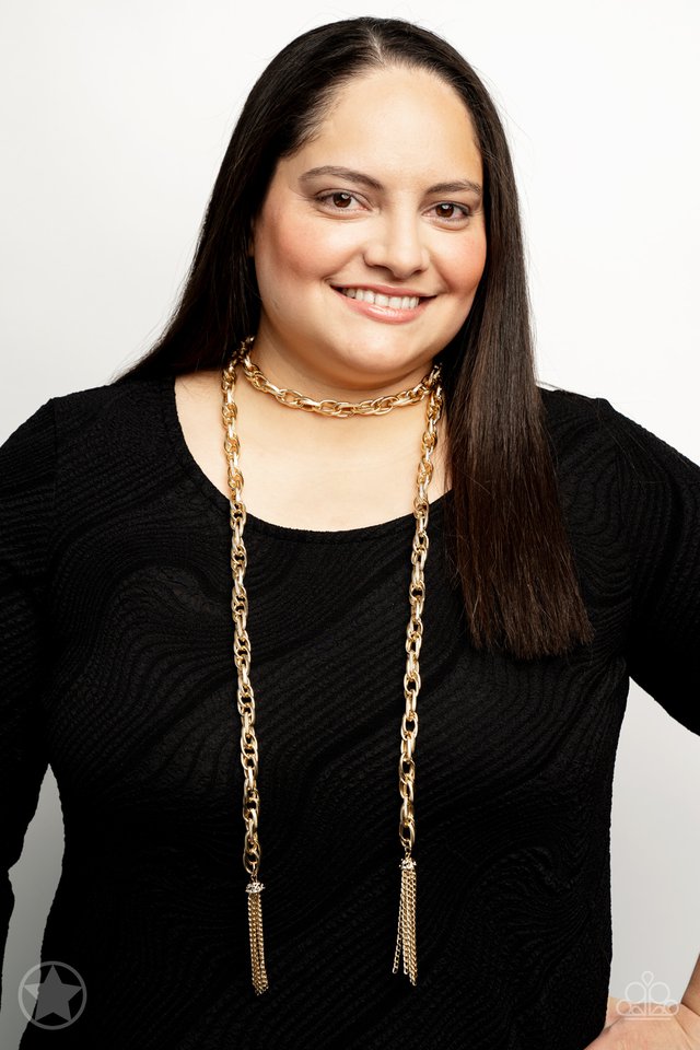 SCARFed for Attention - Gold - Paparazzi Necklace Image