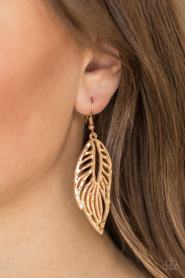 Paparazzi Earring ~ Come Home To Roost - Gold