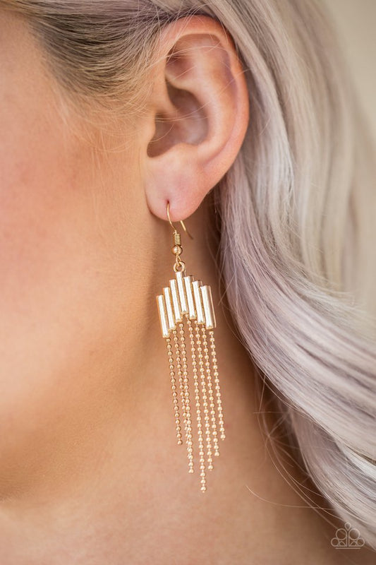 Paparazzi Earring ~ Radically Retro - Gold