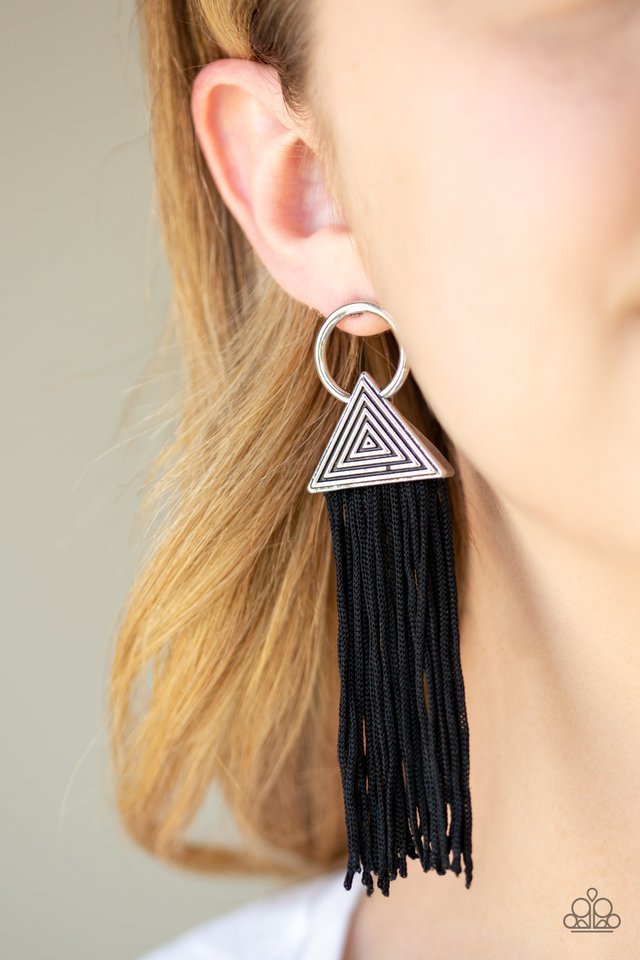 Paparazzi Earring ~ Oh My GIZA - Black