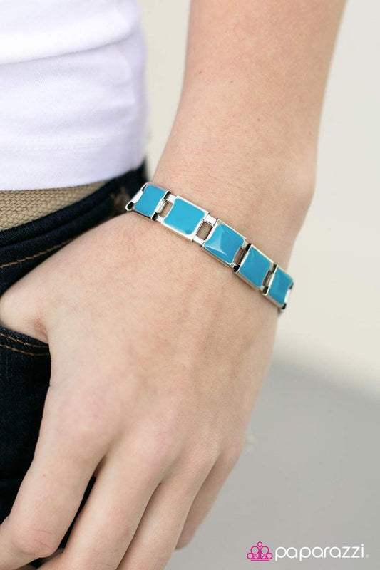 Paparazzi Bracelet ~ SQUARE I Want To Be - Blue
