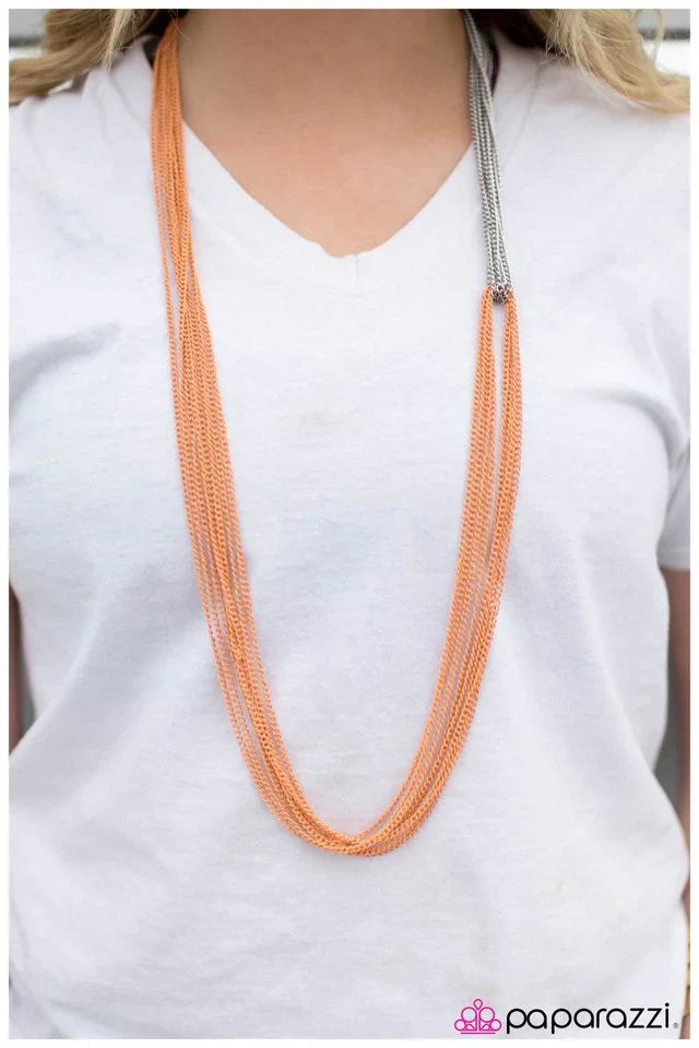 Paparazzi Necklace ~ No CHAIN, No Gain - Orange