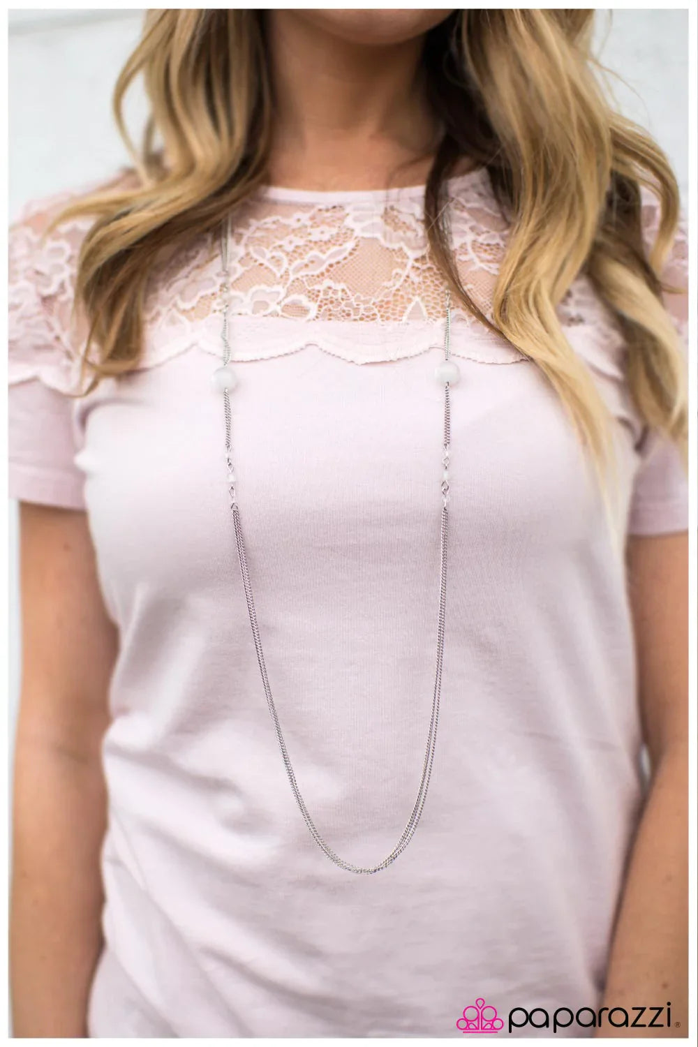 Paparazzi Necklace ~ Half Past Midnight - White