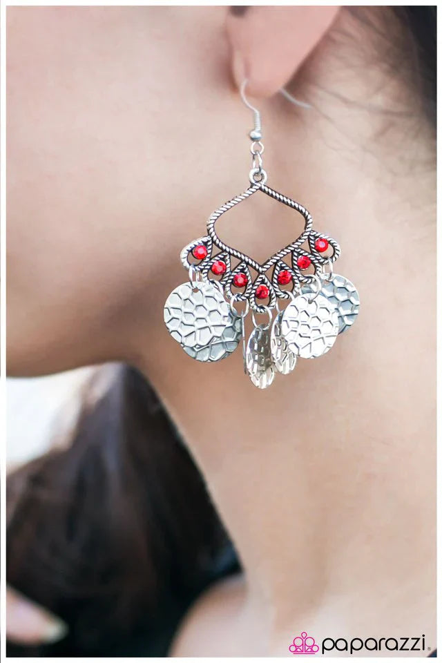 Paparazzi Earring ~ Desert Gypsy - Red