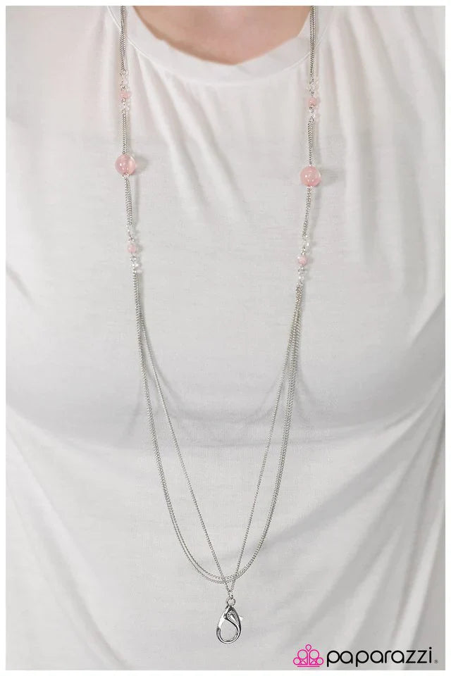 Paparazzi Necklace ~ At The Stroke of Midnight - Pink
