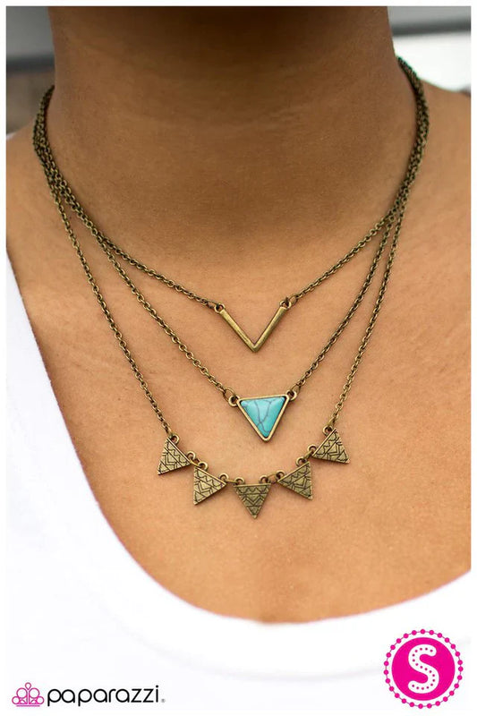 Paparazzi Necklace ~ TRI-bal Style - Blue