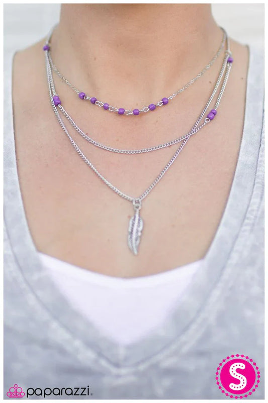 Paparazzi Necklace ~ Early Bird - Purple