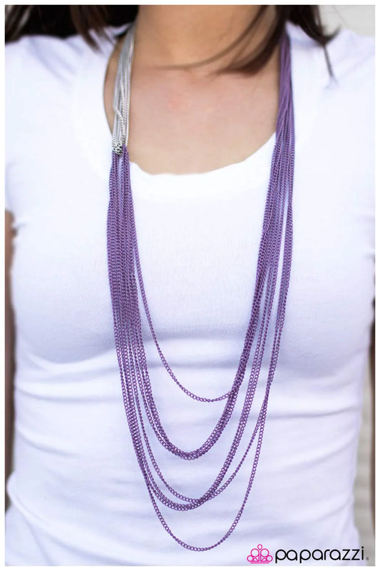 Paparazzi Necklace ~ No CHAIN, No Gain - Purple