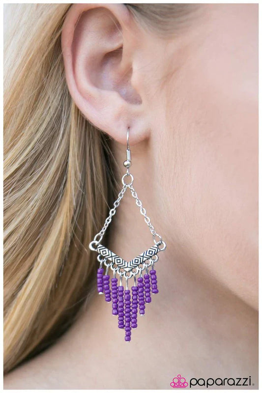 Paparazzi Earring ~ Wind Walker - Purple