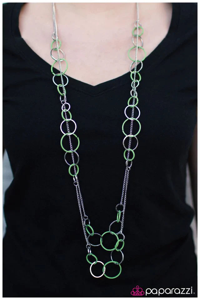 Paparazzi Necklace ~ Feeling Bubbly - Green