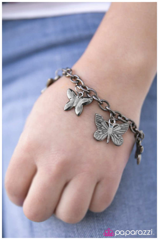 Paparazzi Bracelet ~ Dance of The Butterflies - Black
