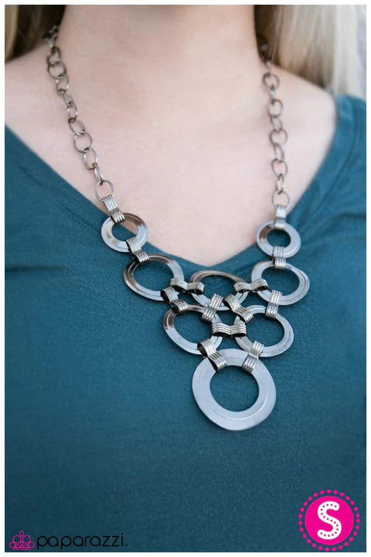Paparazzi Necklace ~ Fiercely Fastened - Black