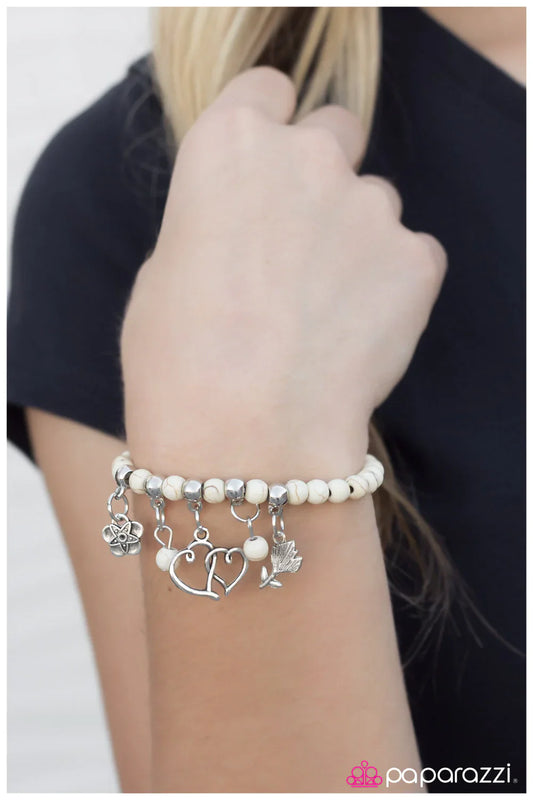 Paparazzi Bracelet ~ Young and Free - White