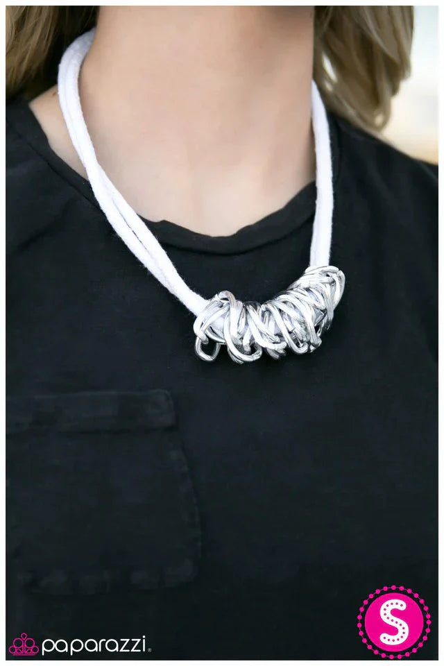 Paparazzi Necklace ~ Tell Me About It - White
