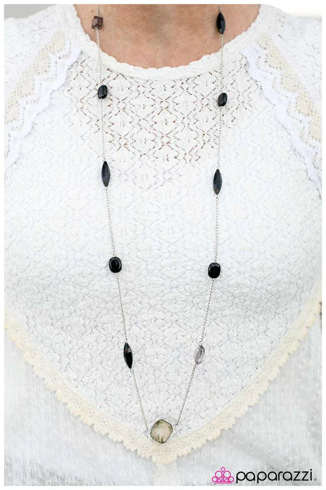 Paparazzi Necklace ~ The Wait Is Over - Black