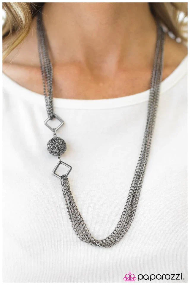 Paparazzi Necklace ~ Positive Thinking - Black