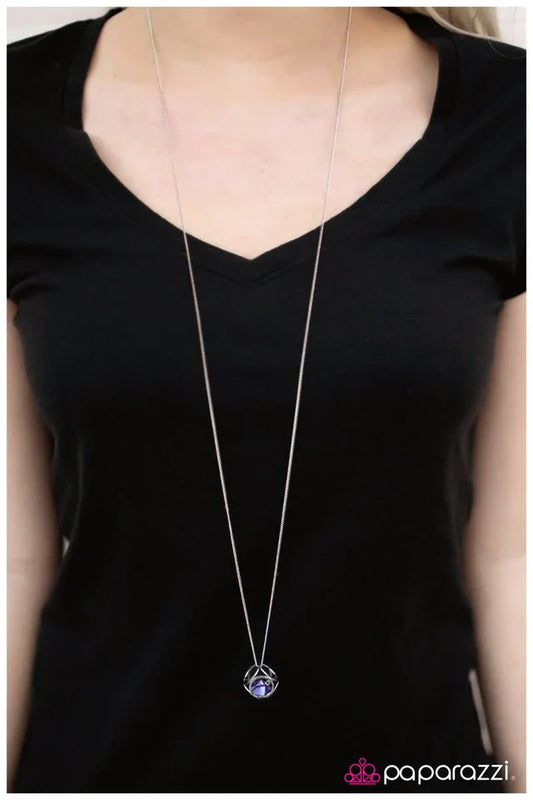 Paparazzi Necklace ~ Pandoras Box - Purple