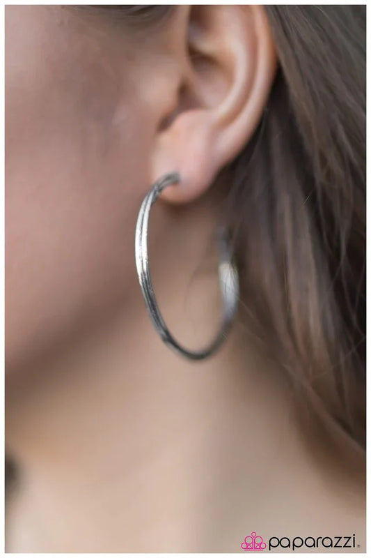 Paparazzi Earring ~ Hip, Hip, HOOP-RAY! - Silver