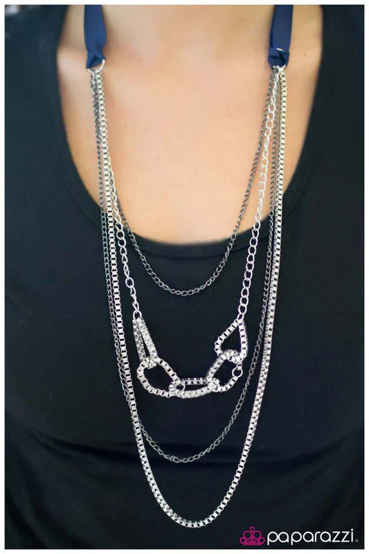 Paparazzi Necklace ~ Delicately Dangerous - Blue