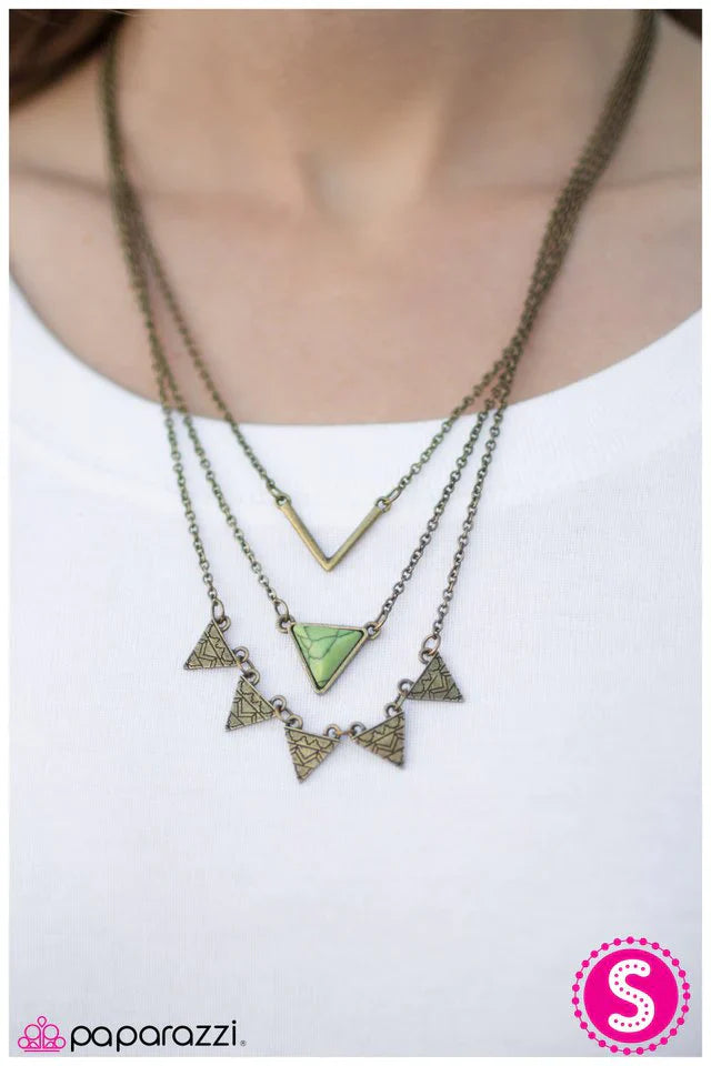Paparazzi Necklace ~ TRI-bal Style - Green