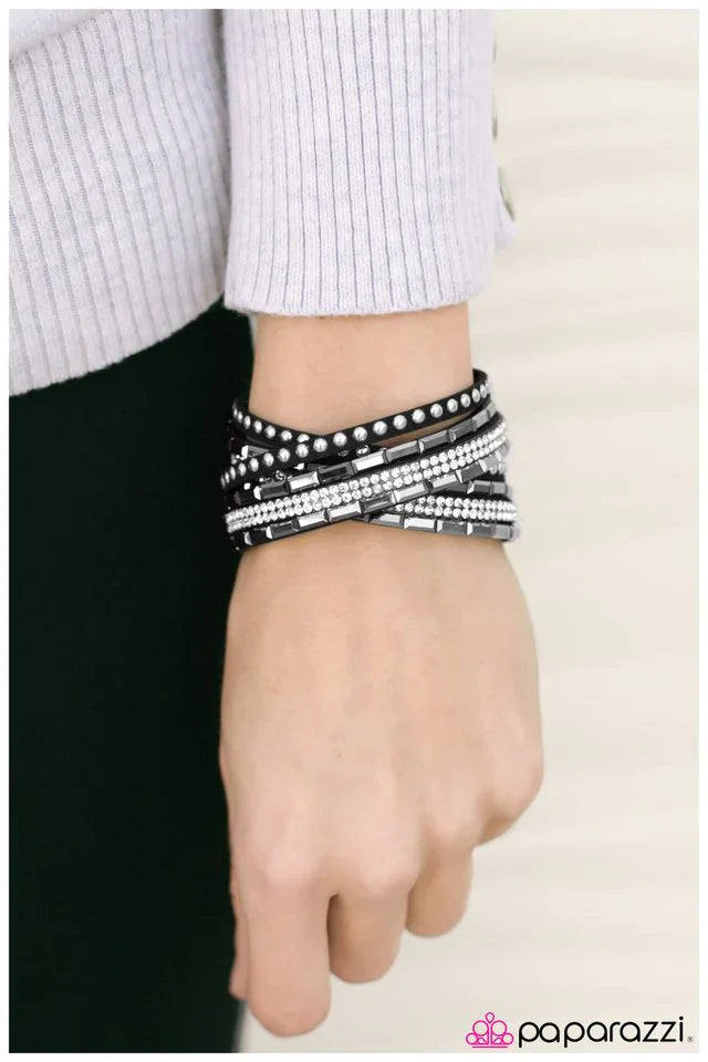 Paparazzi Bracelet ~ Varsity Team - Black
