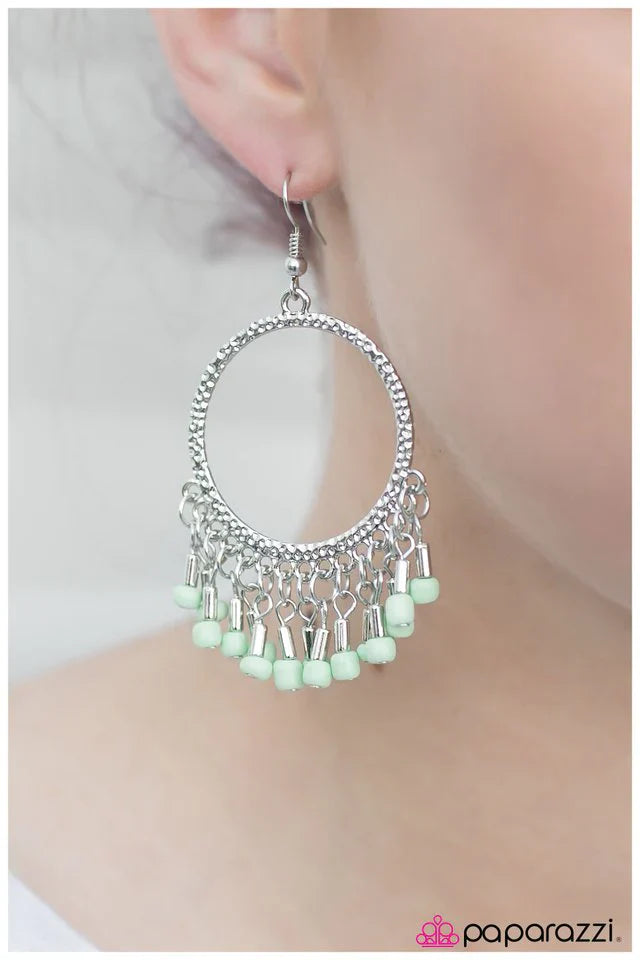 Paparazzi Earring ~ Wild Style - Green