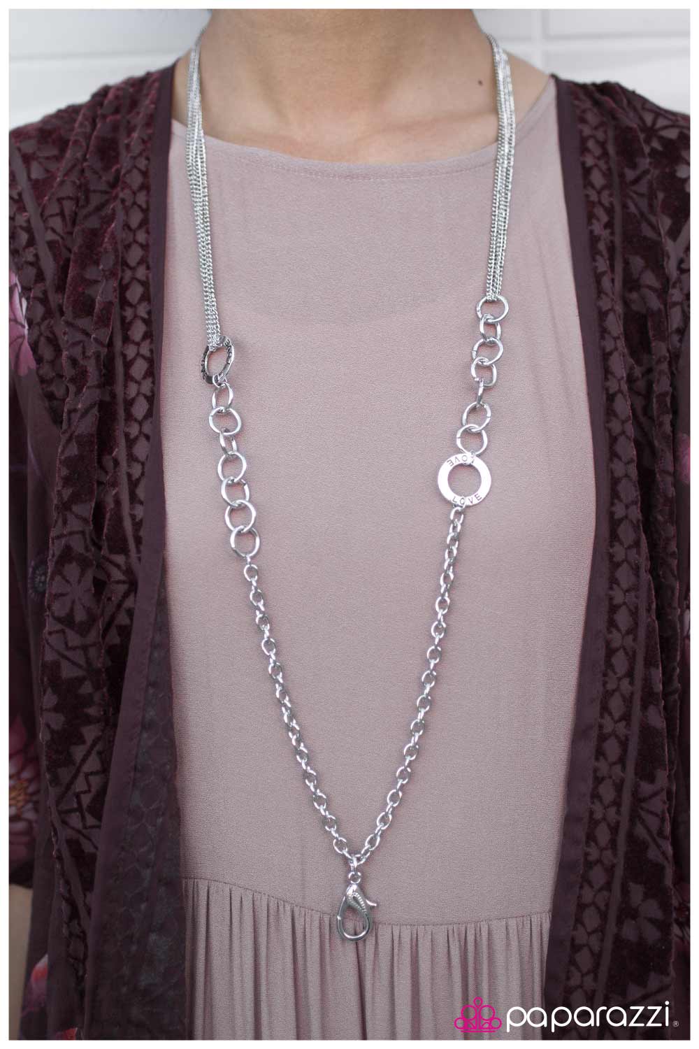 Paparazzi Necklace ~ Tough Love  - Silver