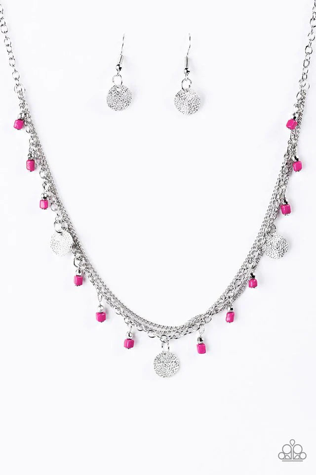 Paparazzi Necklace ~ Marina Bay - Pink