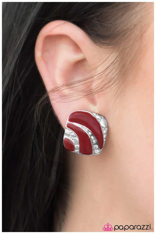 Paparazzi Earring ~ I Dare Say - Red