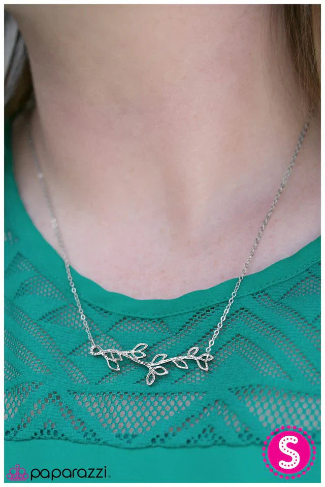 Paparazzi Necklace ~ Root and Branch - Silver