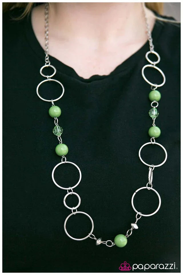 Paparazzi Necklace ~ Keeping Up With The Joneses - Green