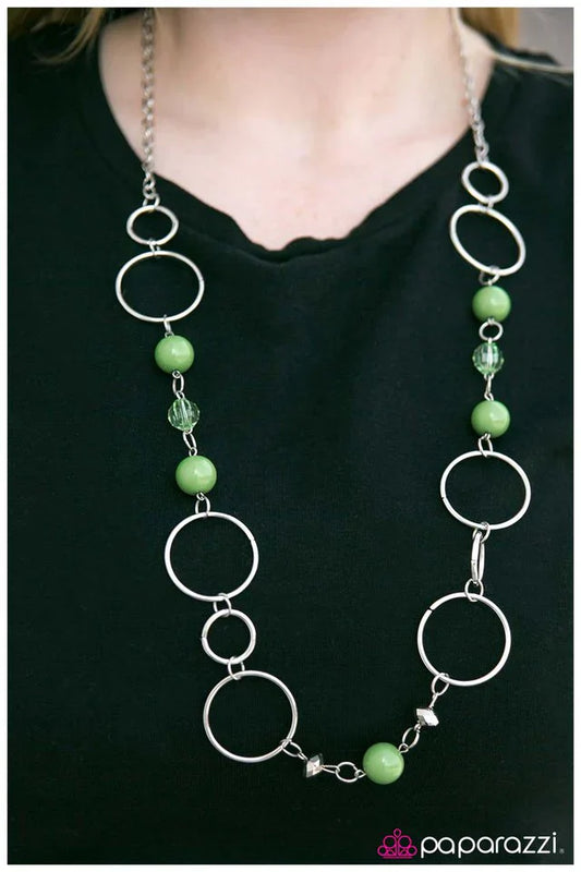 Paparazzi Necklace ~ Keeping Up With The Joneses - Green