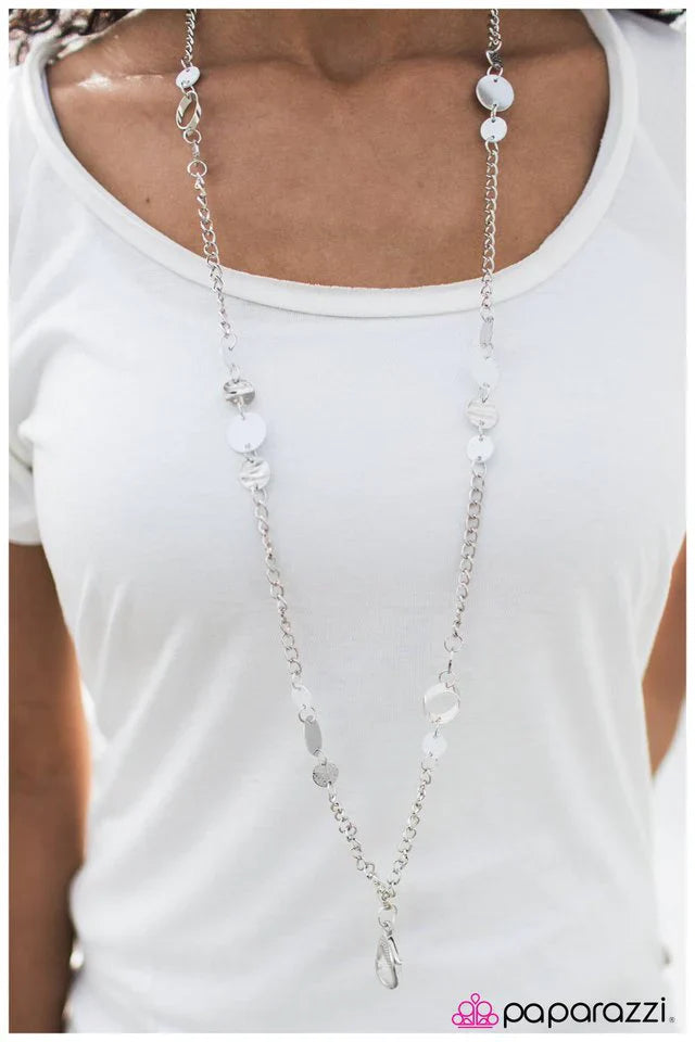 Paparazzi Necklace ~ Business In The Front - White