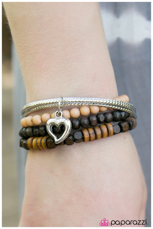 Paparazzi Bracelet ~ Love Fest - Brown