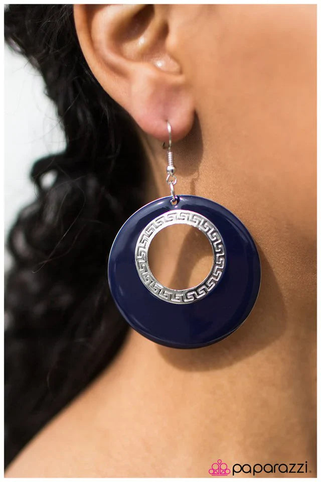 Paparazzi Earring ~ It Takes a Village - Blue