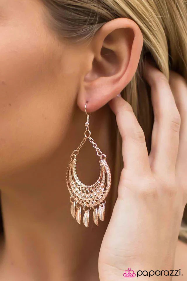Paparazzi Earring ~ Lunar Lullaby - Gold