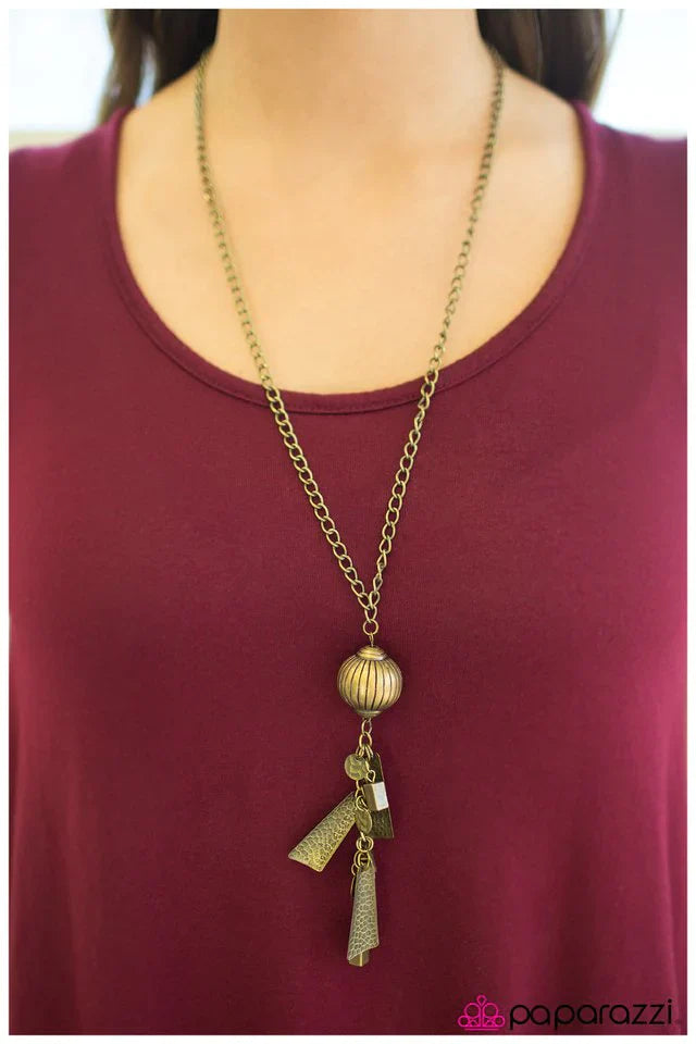 Paparazzi Necklace ~ Gee Whiz - Brass