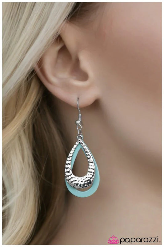 Paparazzi Earring ~ As The TEARS Go By - Blue