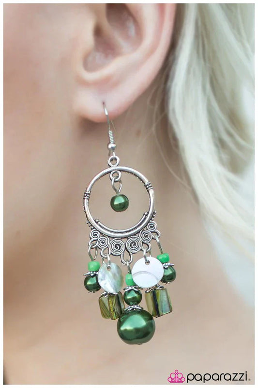 Paparazzi Earring ~ Beachy Keen - Green