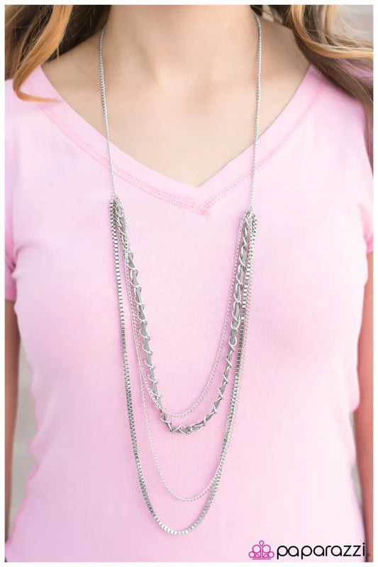 Paparazzi Necklace ~ No Rest For The Wicked - Silver