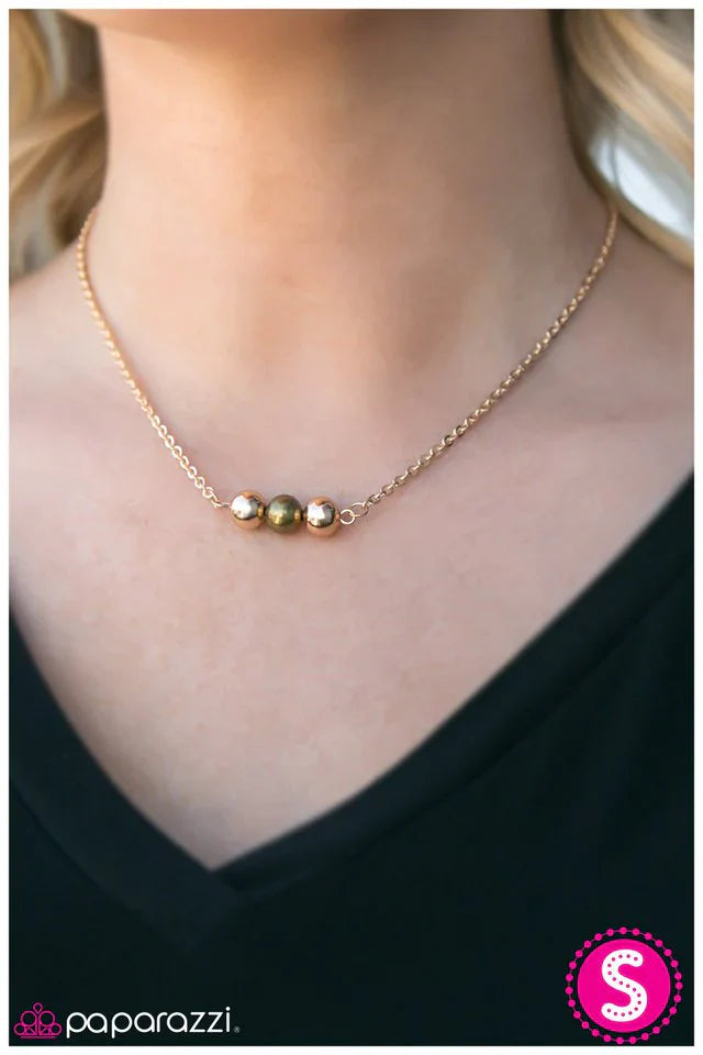 Paparazzi Necklace ~ The TRIO Grande - Gold